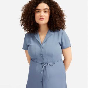 Everlane Japanese GoWeave Notch Shirtdress - Dusty Blue - 6